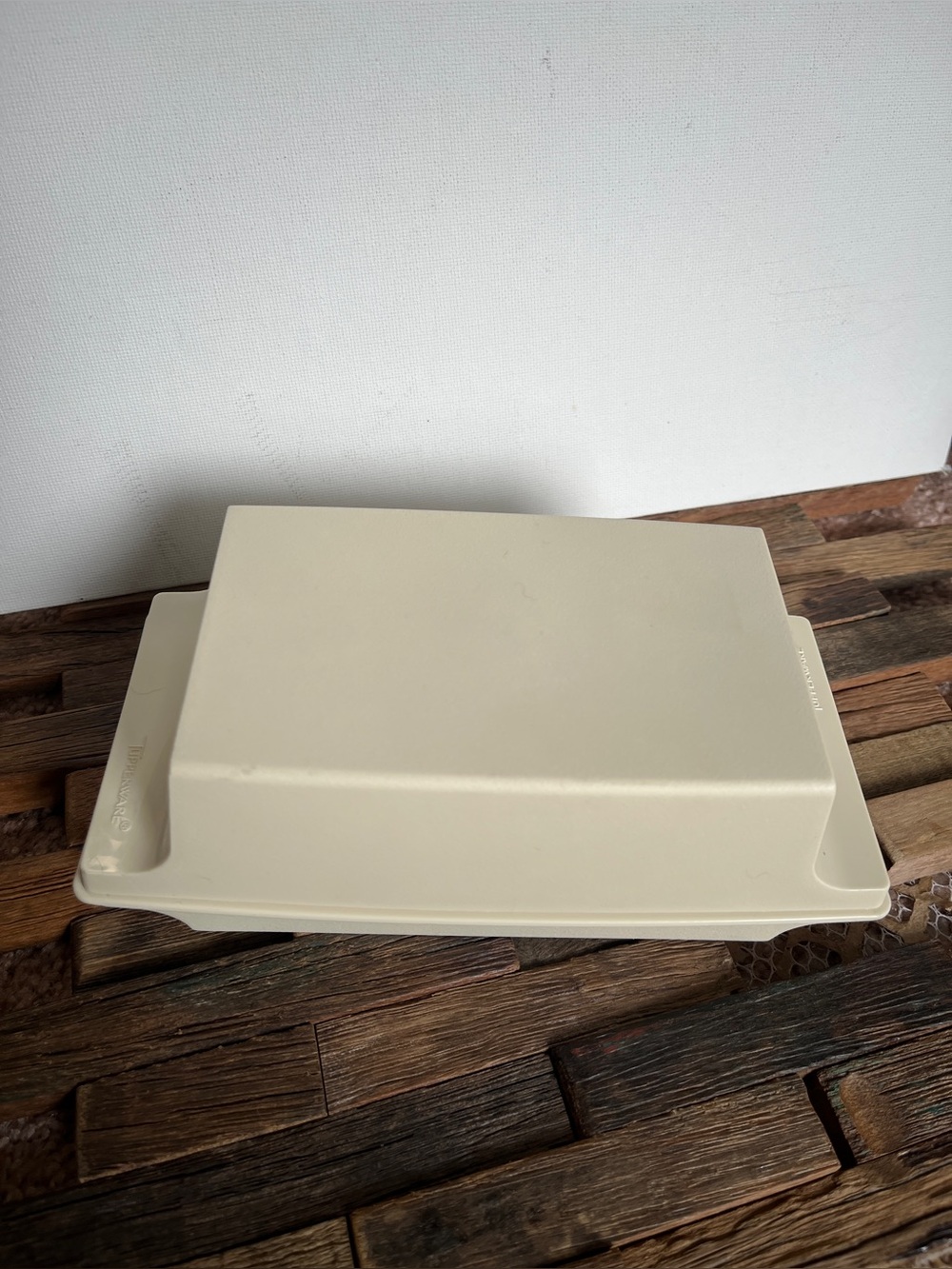 Vintage Tupperware Double 2 Sticks Butter Covered Dish Almond Container
